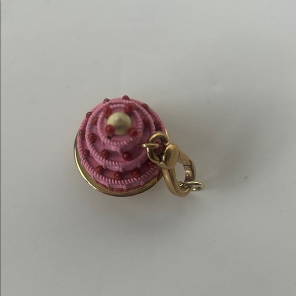 Juicy Couture Pink with  Strawberry Wedding/ Birthday Cake Charm Rare Retired - Picture 4 of 10